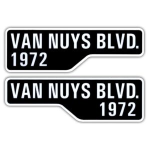 Van Nuys Blvd. 1972 Sign sticker set